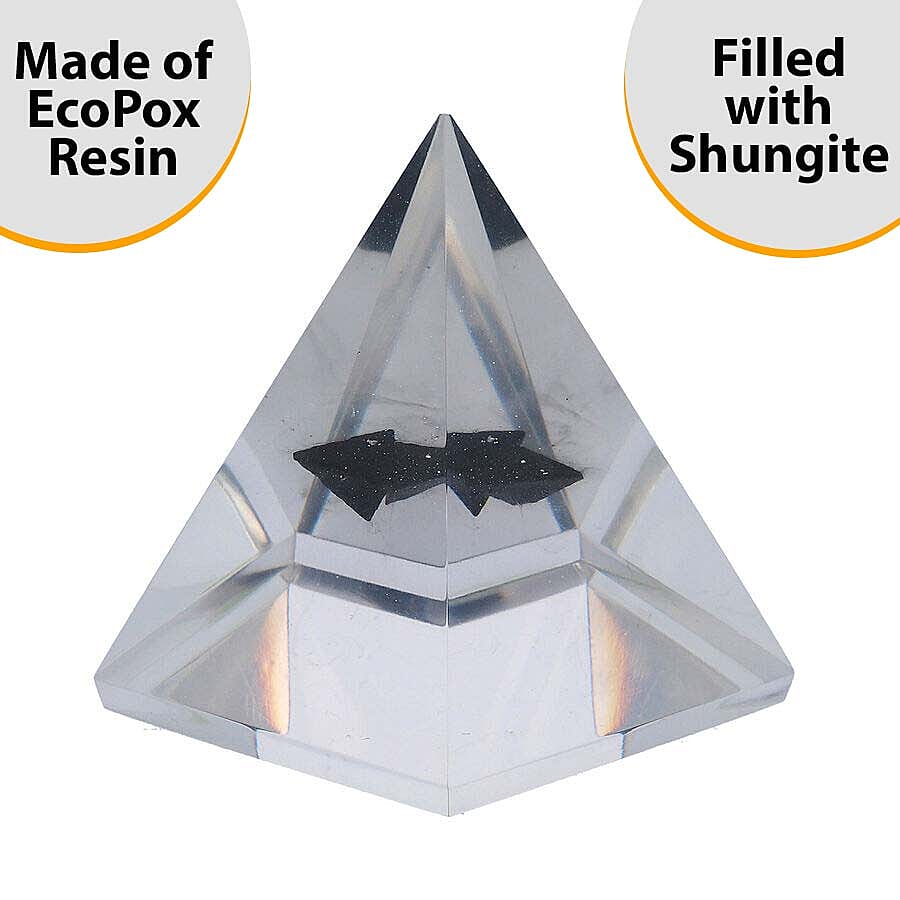 Big Shungite Orgonite Pyramid (Size 6.5x6.5x7.5 Cm)