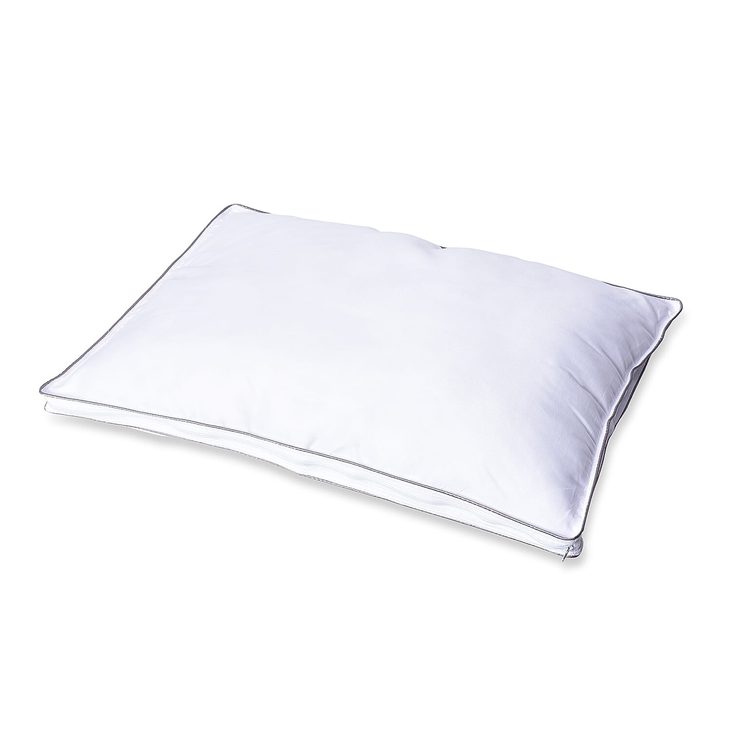 5 Star Deluxe Range - Down Alternative Pillow Cover with Silver Piping and Zipper Closure (Size 70x50 cm)