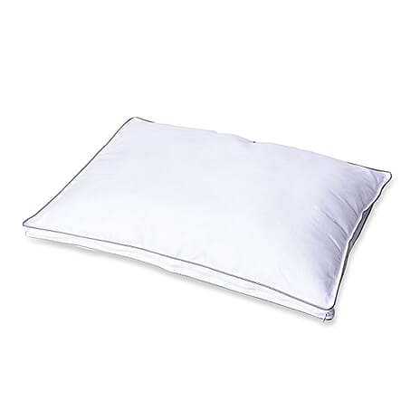 5 Star Deluxe Range - Down Alternative Pillow Cover with Silver Piping and Zipper Closure (Size 70x50 cm)