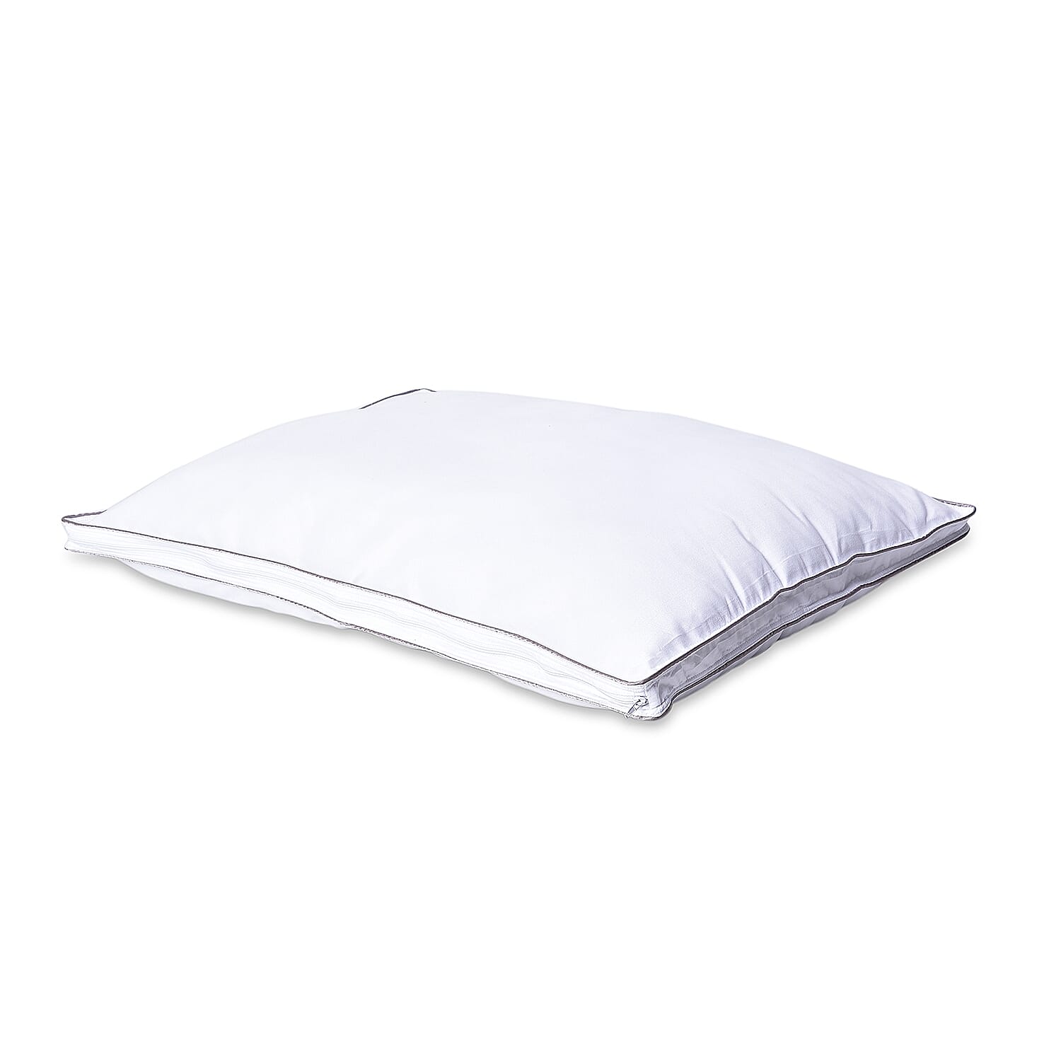 5 Star Deluxe Range - Down Alternative Pillow Cover with Silver Piping and Zipper Closure (Size 70x50 cm)