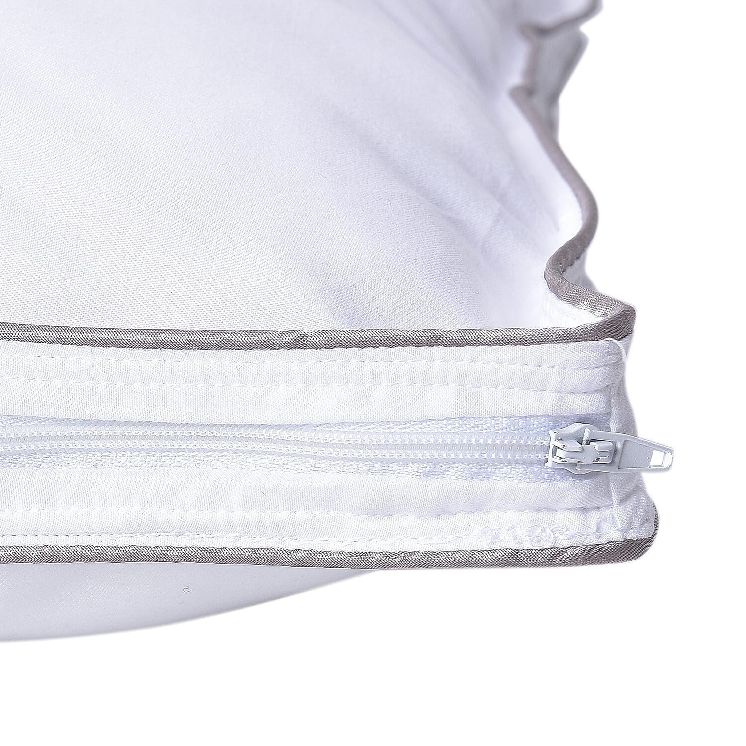 5 Star Deluxe Range - Down Alternative Pillow Cover with Silver Piping and Zipper Closure (Size 70x50 cm)