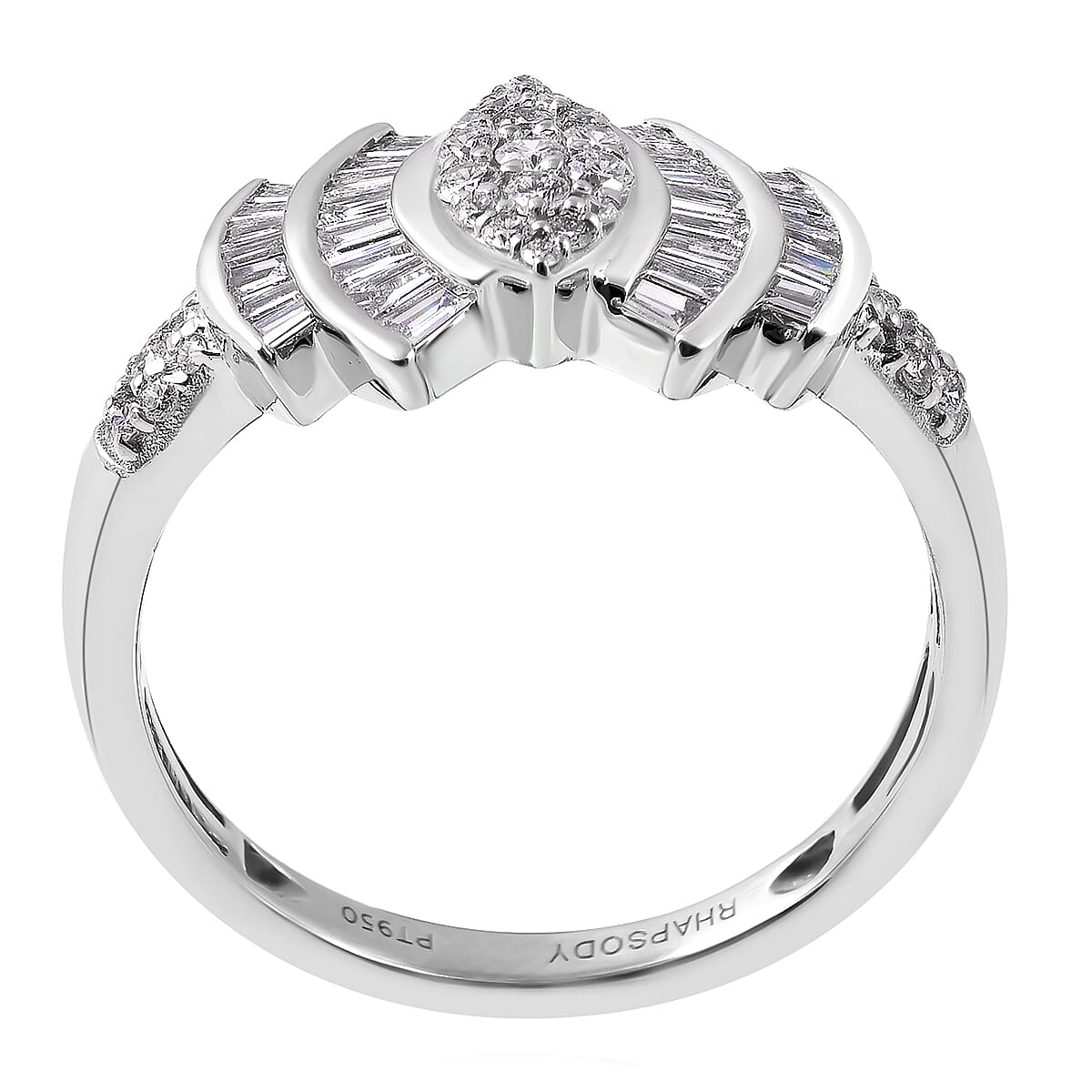 RHAPSODY 950 Platinum IGI Certified Diamond (VS-E-F) Ring 0.75 Ct.