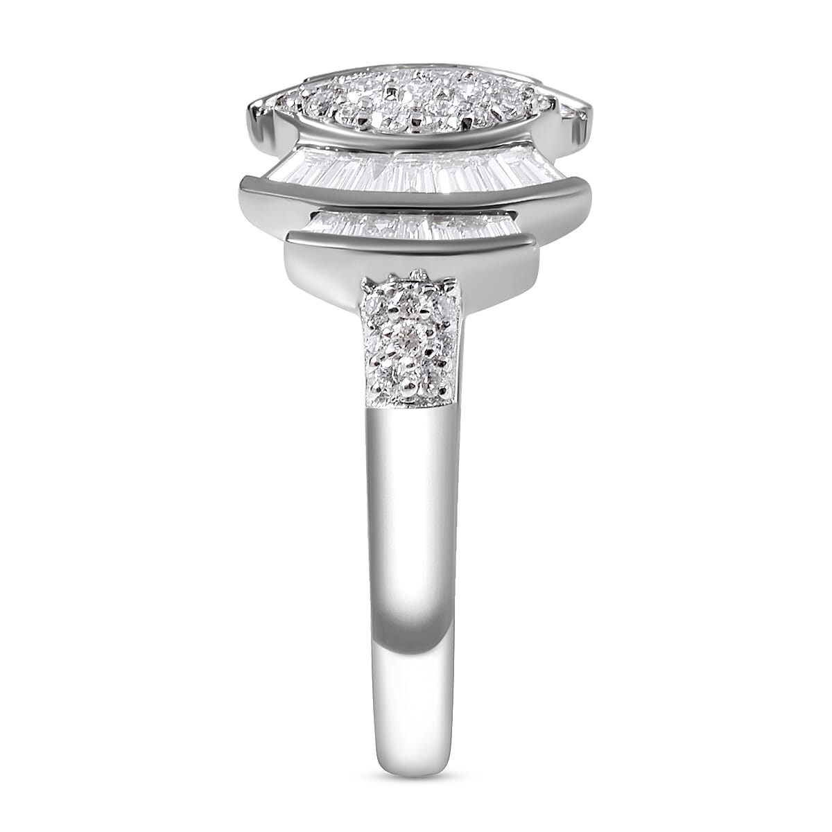 RHAPSODY 950 Platinum IGI Certified Diamond (VS-E-F) Ring 0.75 Ct.