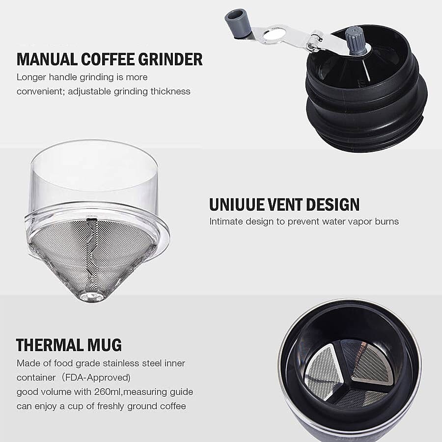 Portable Coffee Grinder (Size 8.6x18.6 cm) - Black