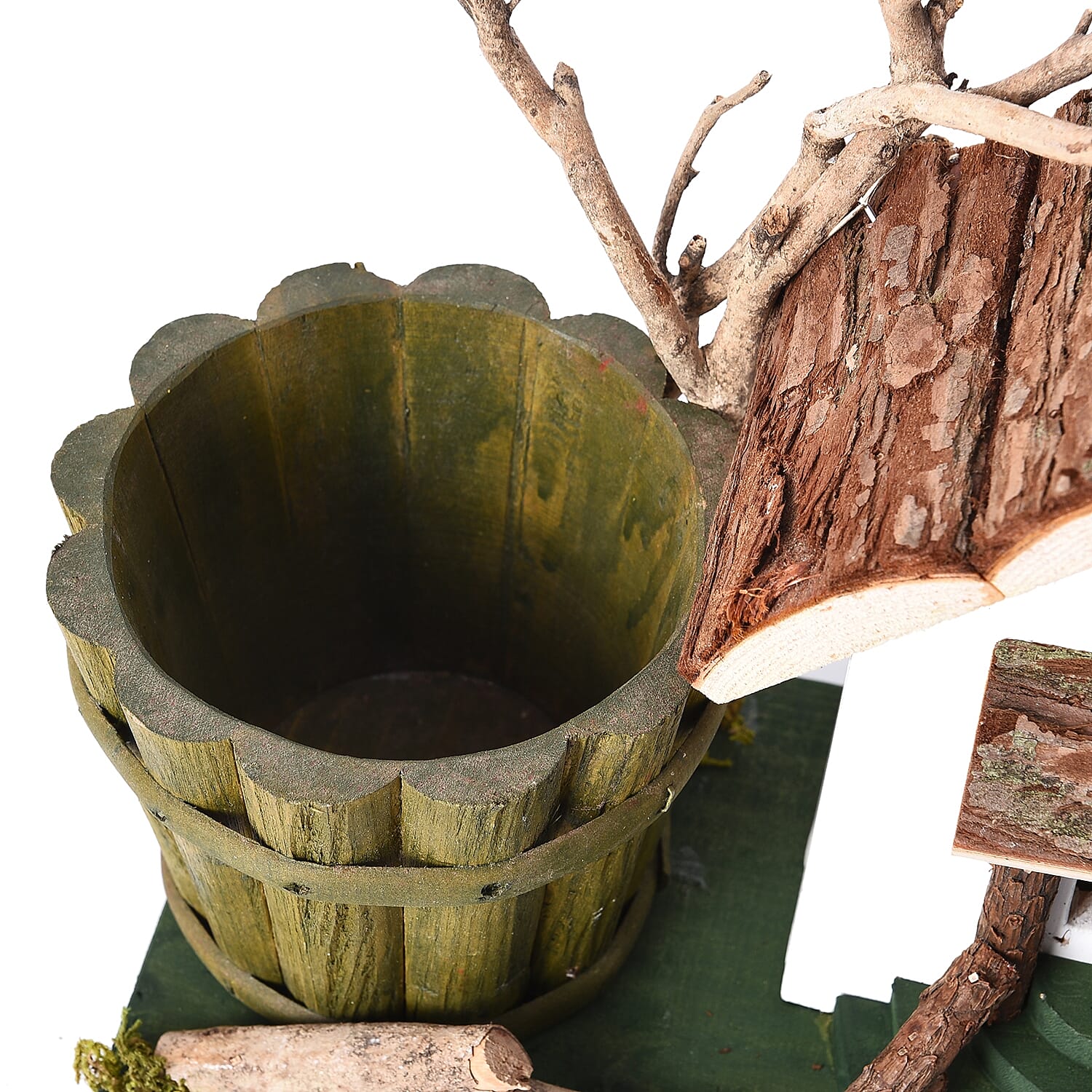 Handmade Wooden Bird house and Bird Feeder (Size 28x13x22 Cm) - White