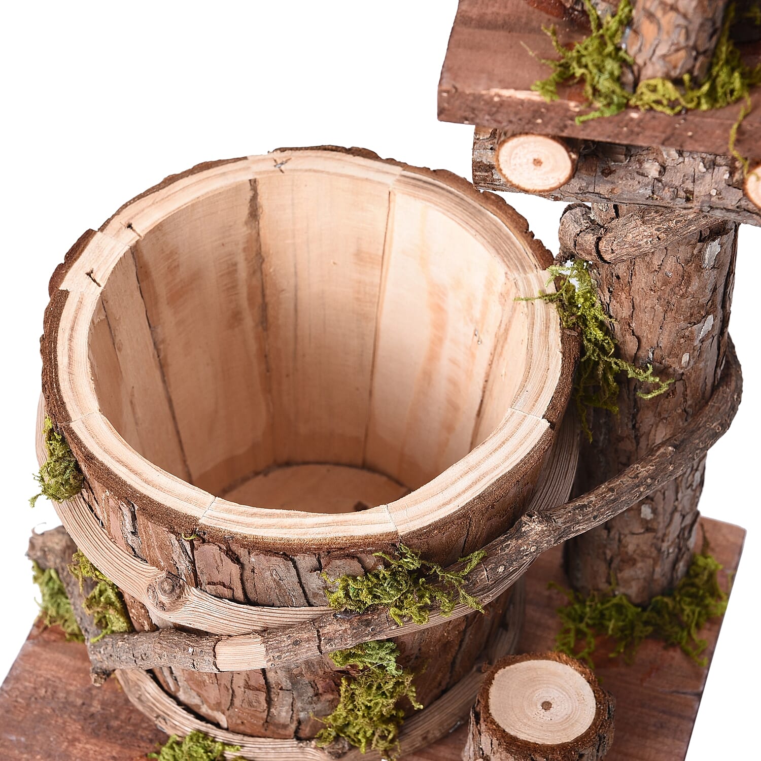 Handmade Wooden Bird house and Bird Feeder (Size 18x14x40 Cm) - Natural