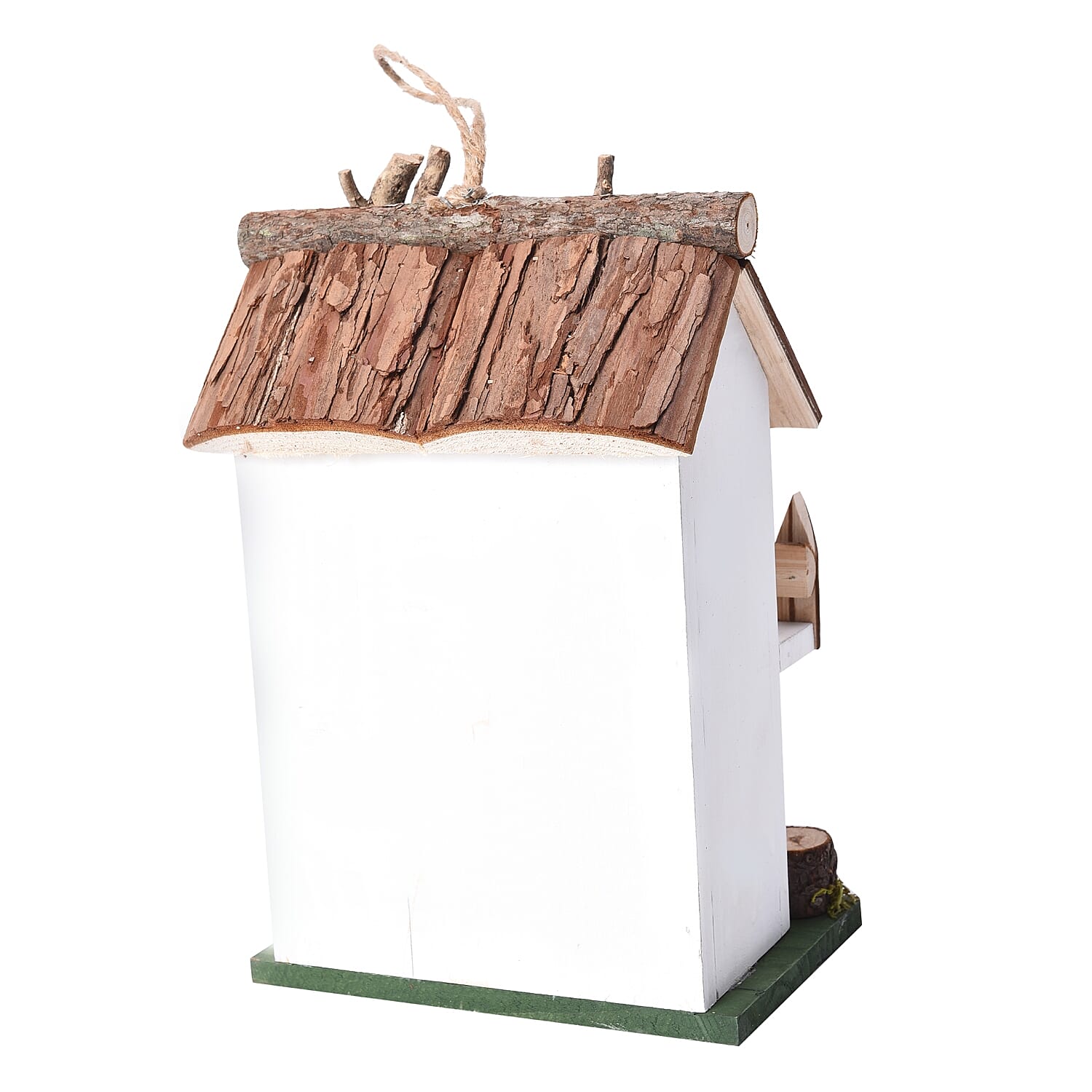 Handmade Wooden Bird House (Size 18x12x18 Cm) - White