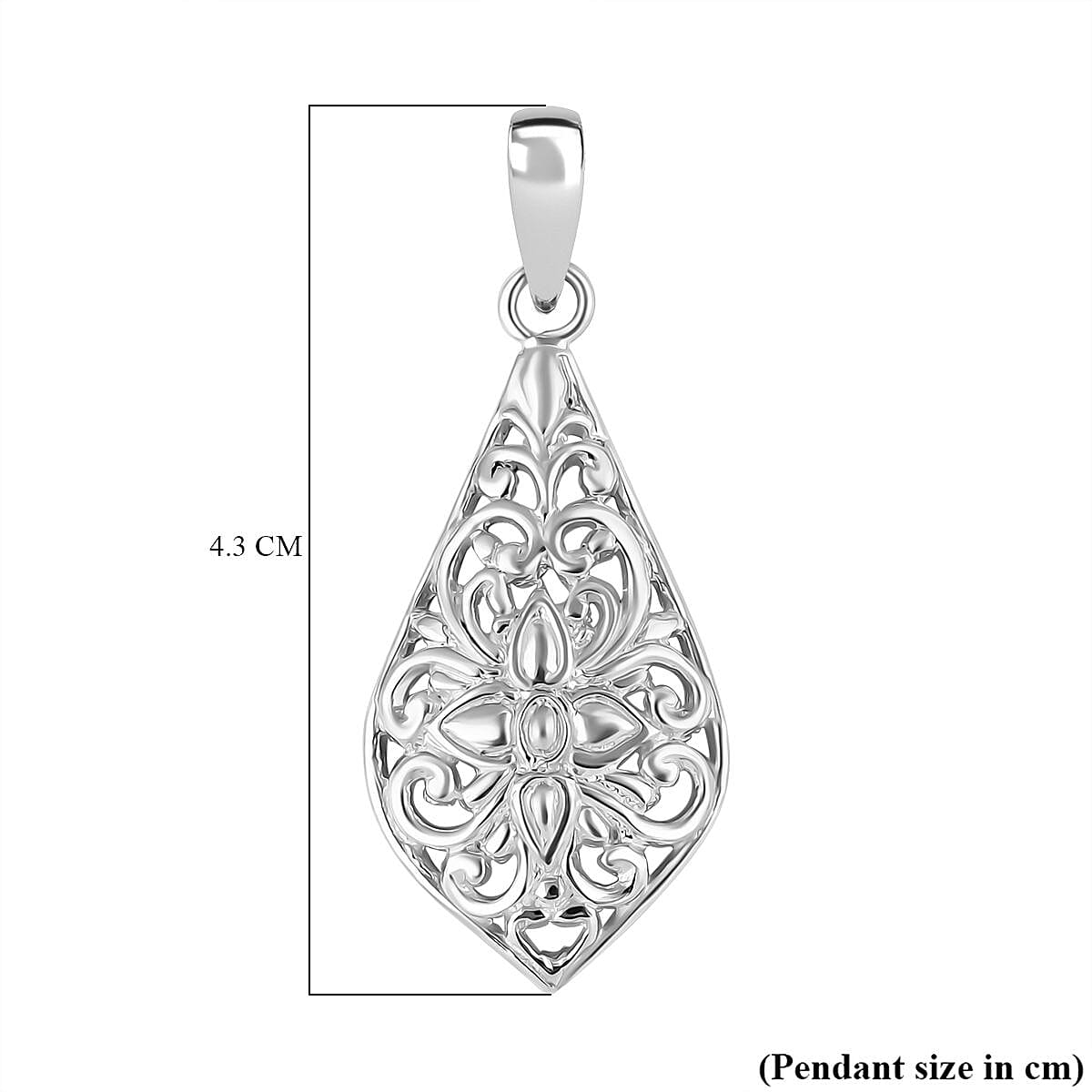 Royal Bali Collection - Floral Pendant in Sterling Silver