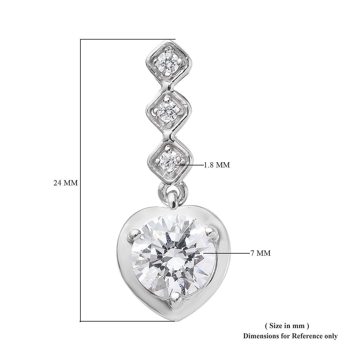 Lustro Stella Platinum Overlay Sterling Silver (Rnd) Earrings (with Push Back) Made with Finest CZ 2.69 Ct.