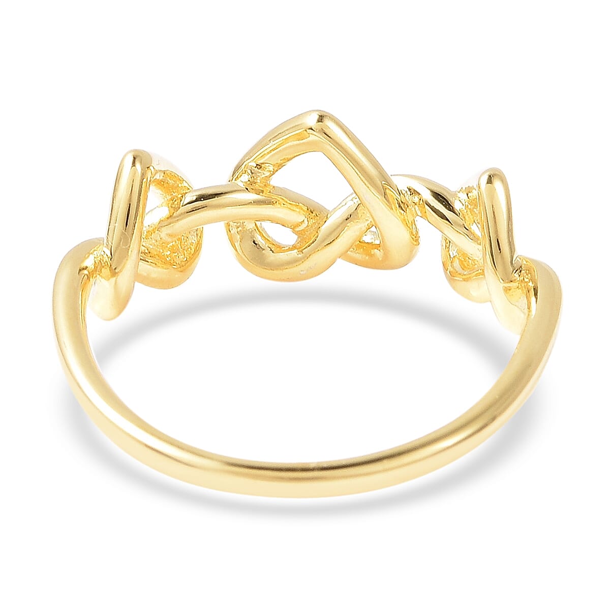 LucyQ Entwined Heart Ring in Yellow Gold Overlay Sterling Silver
