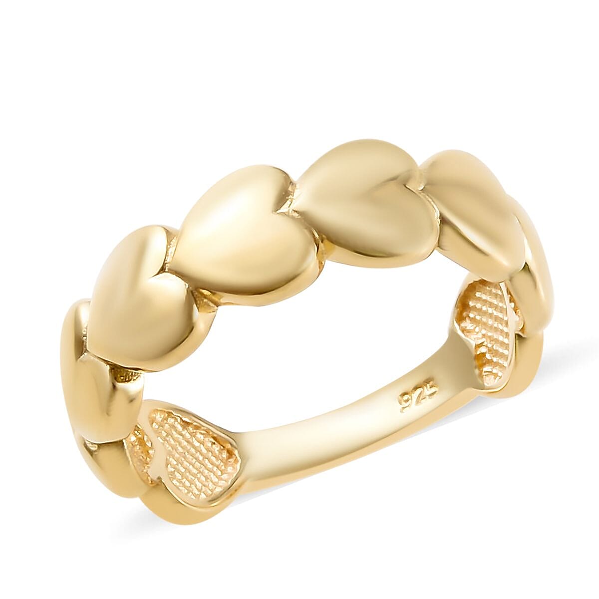 14K Gold Overlay Sterling Silver Heart Ring