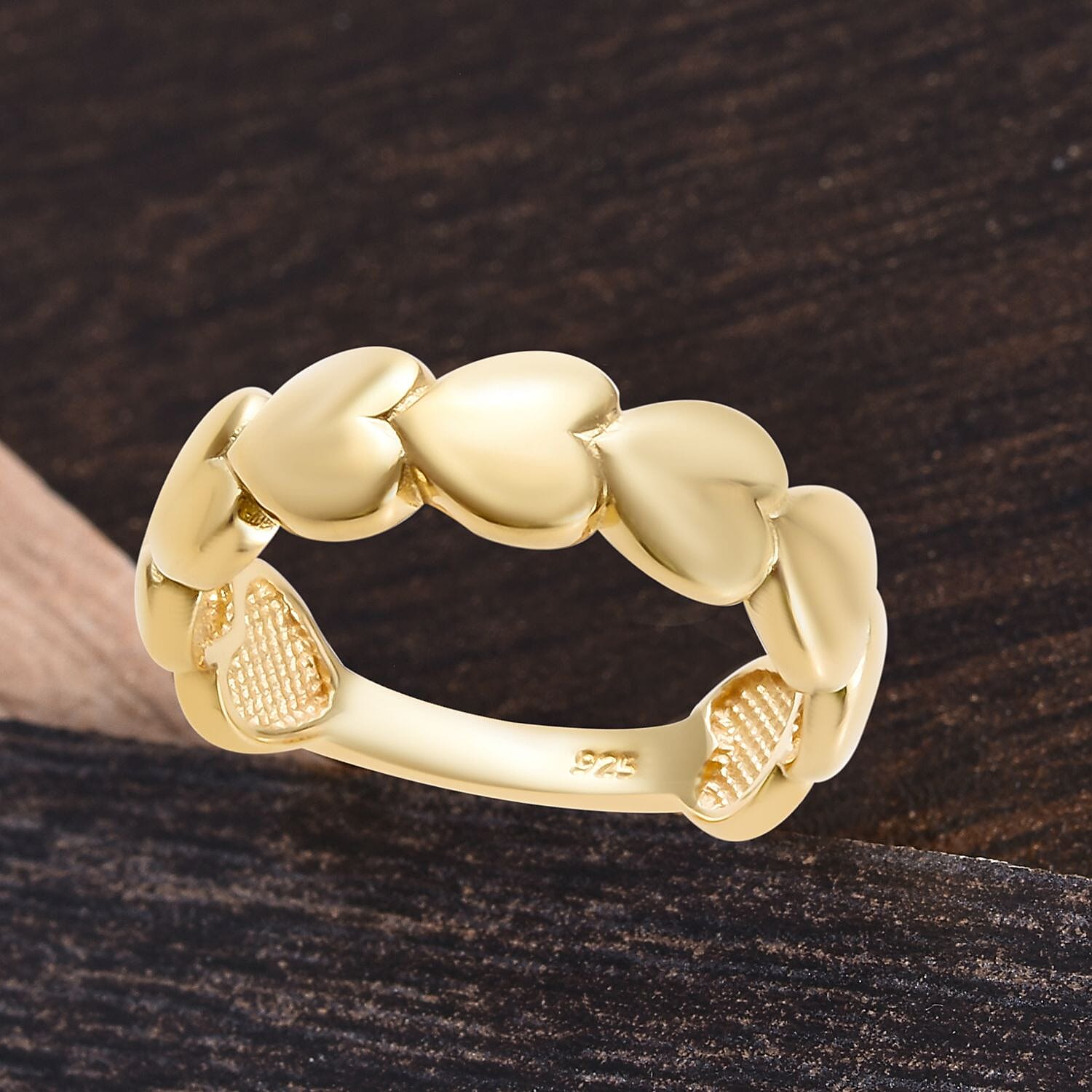 14K Gold Overlay Sterling Silver Heart Ring