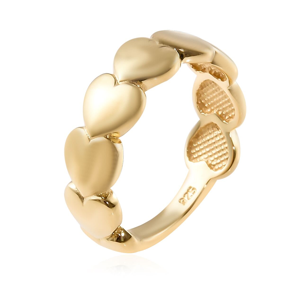 14K Gold Overlay Sterling Silver Heart Ring