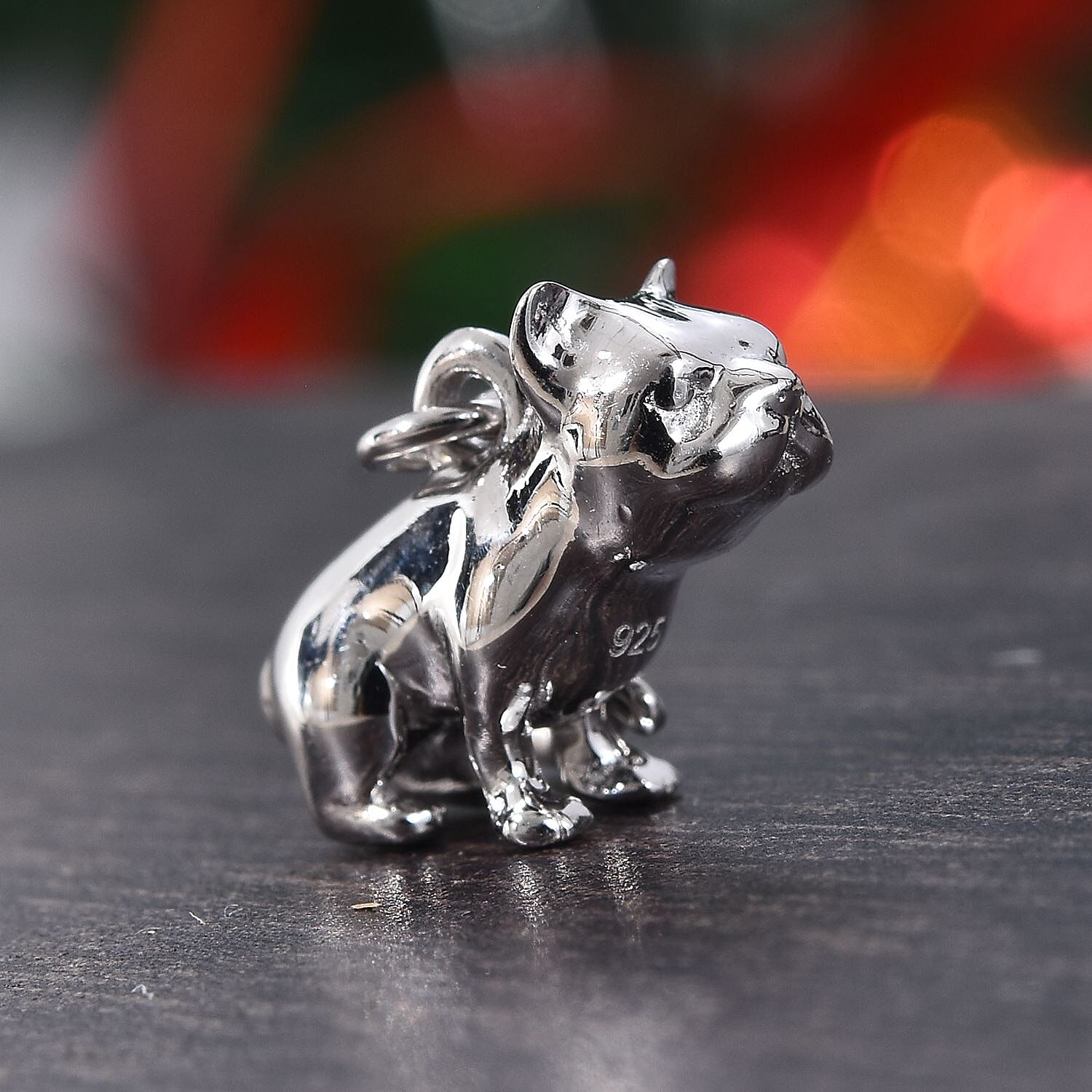 Platinum Overlay Sterling Silver Charm