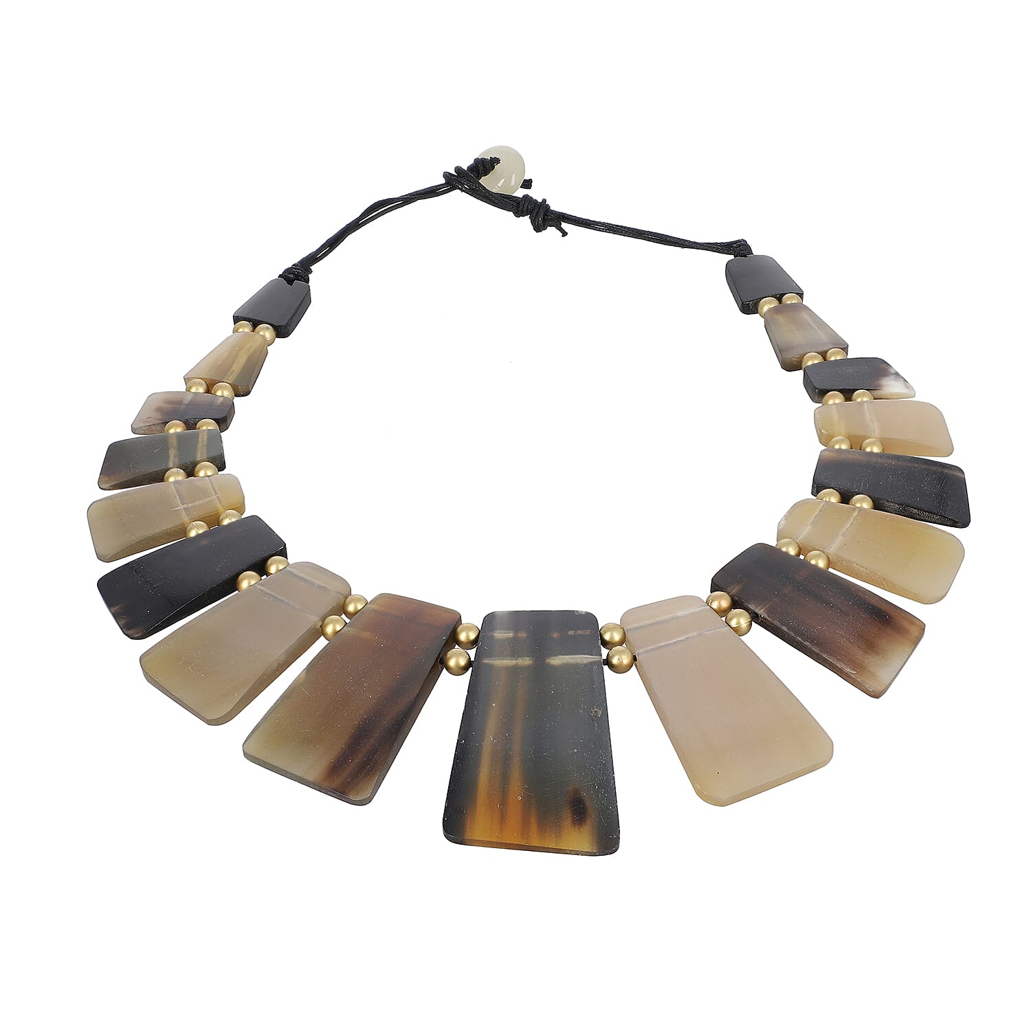 100% Genuine Natural Brown & Black Buffalo Horn Necklace (Size 20 )