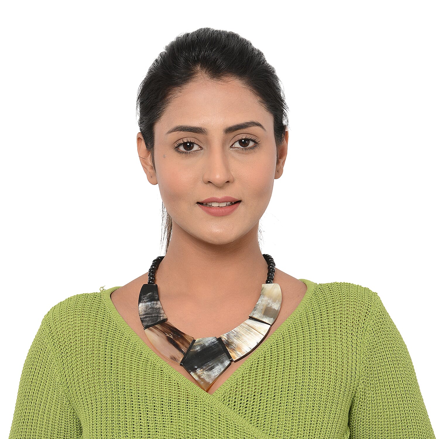 100% Genuine Natural Brown & Black Buffalo Horn Necklace (Size 24)