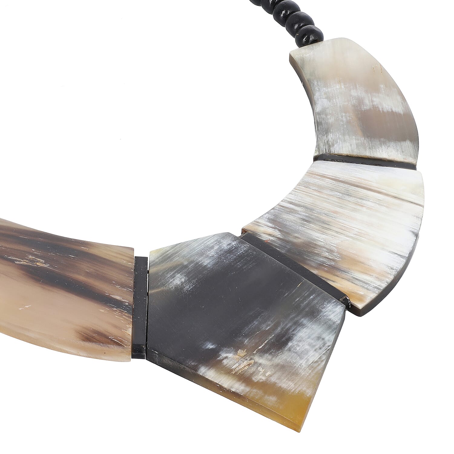 100% Genuine Natural Brown & Black Buffalo Horn Necklace (Size 24)