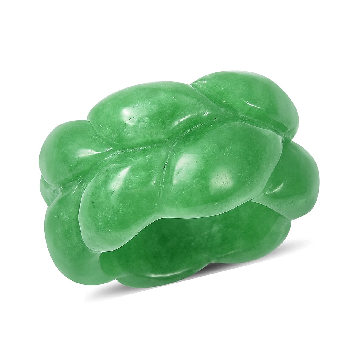 Green Jade Carved Braided Band Ring 42.50 Ct.