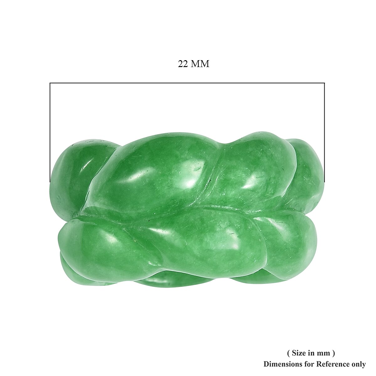 Green Jade Carved Braided Band Ring 42.50 Ct.