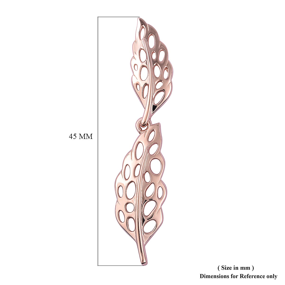 RACHEL GALLEY Rose Gold Overlay Sterling Silver Lattice Feather Earrings
