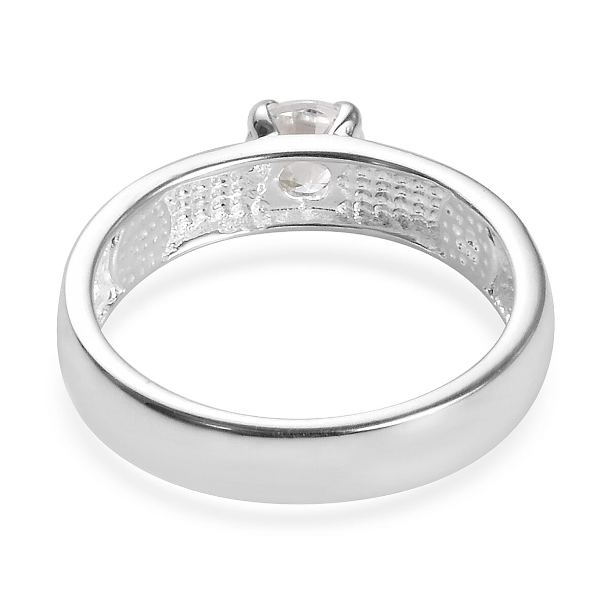 J Francis - Sterling Silver (Rnd) Ring Made with Finest CZ 0.58 Ct.