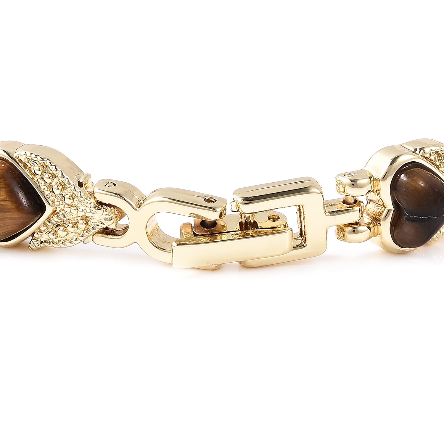 Yellow Tiger Eye (Hrt) Bracelet (Size 7.5) in Yellow Gold Tone 10.00 Ct. With Magnet