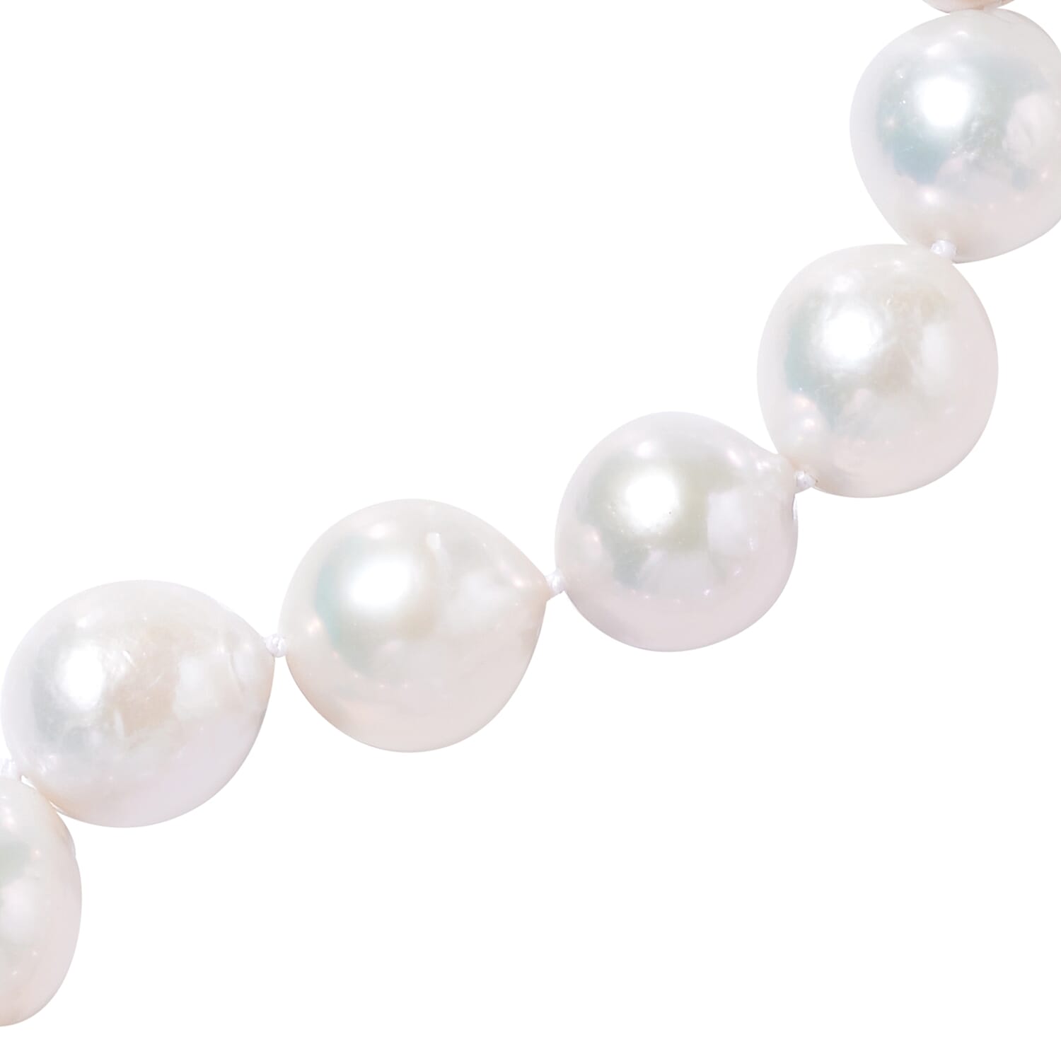 ILIANA 18K Yellow Gold AAA White Baroque Edison Pearl (Rnd 12-14mm) Necklace (Size 20)