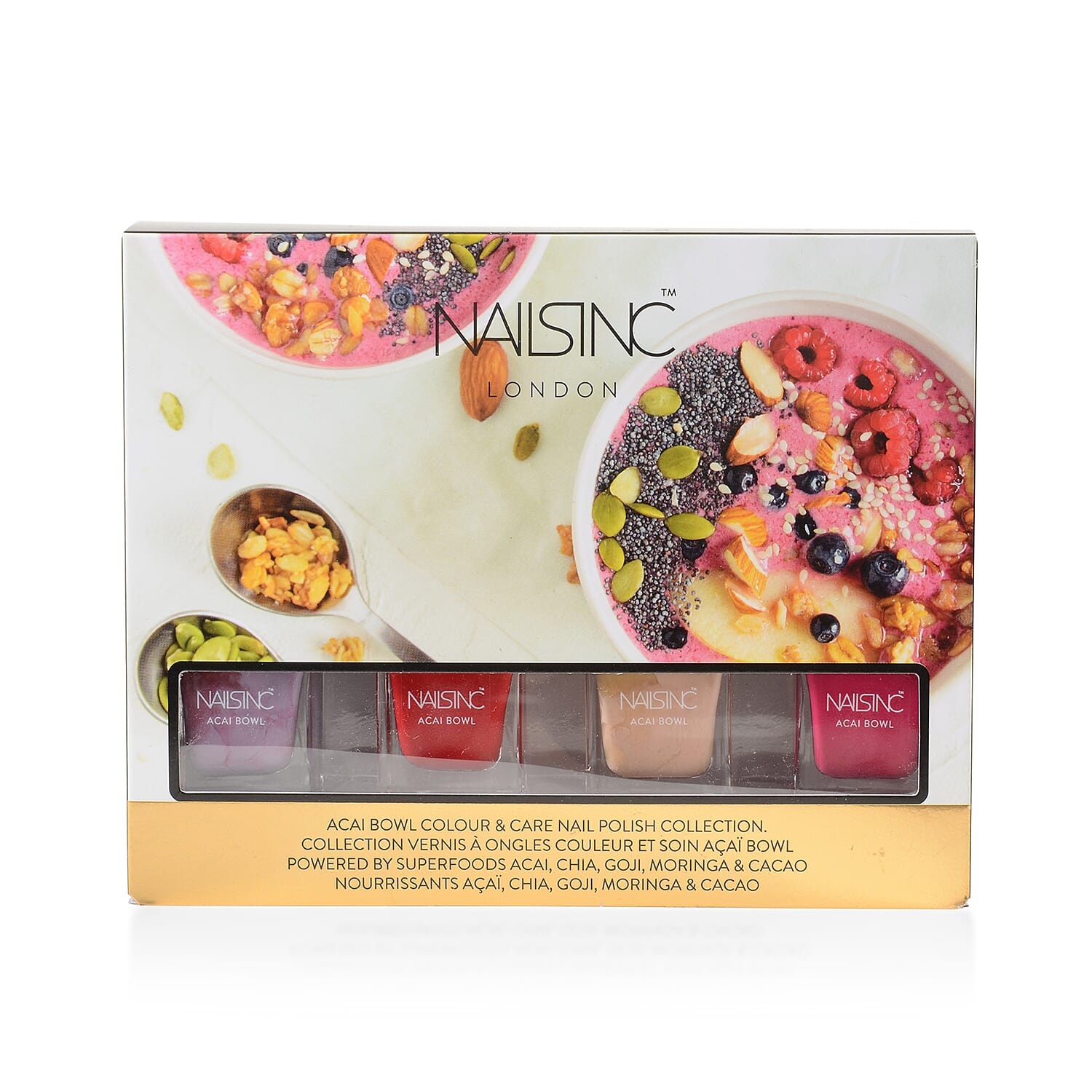 Nails Inc: Acai Bowl Set - 4 x 5ml polishes (Eaton Row, Oxford Terrace, St James Street and Hurlingham Gardens)