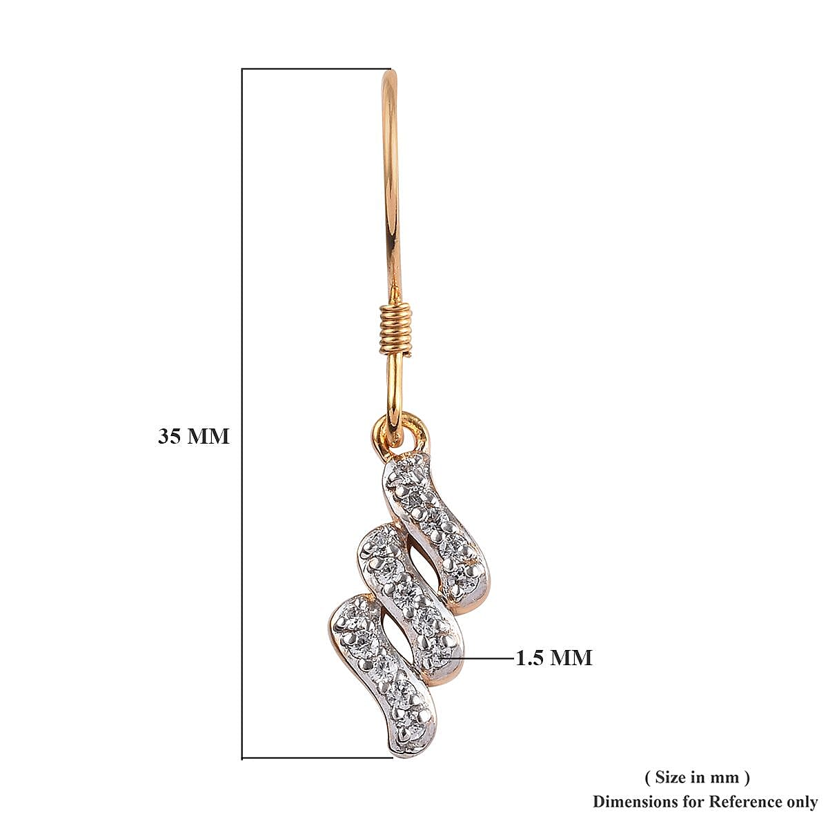 J Francis - 14K Gold Overlay Sterling Silver (Rnd) Hook Earrings Made with Finest CZ
