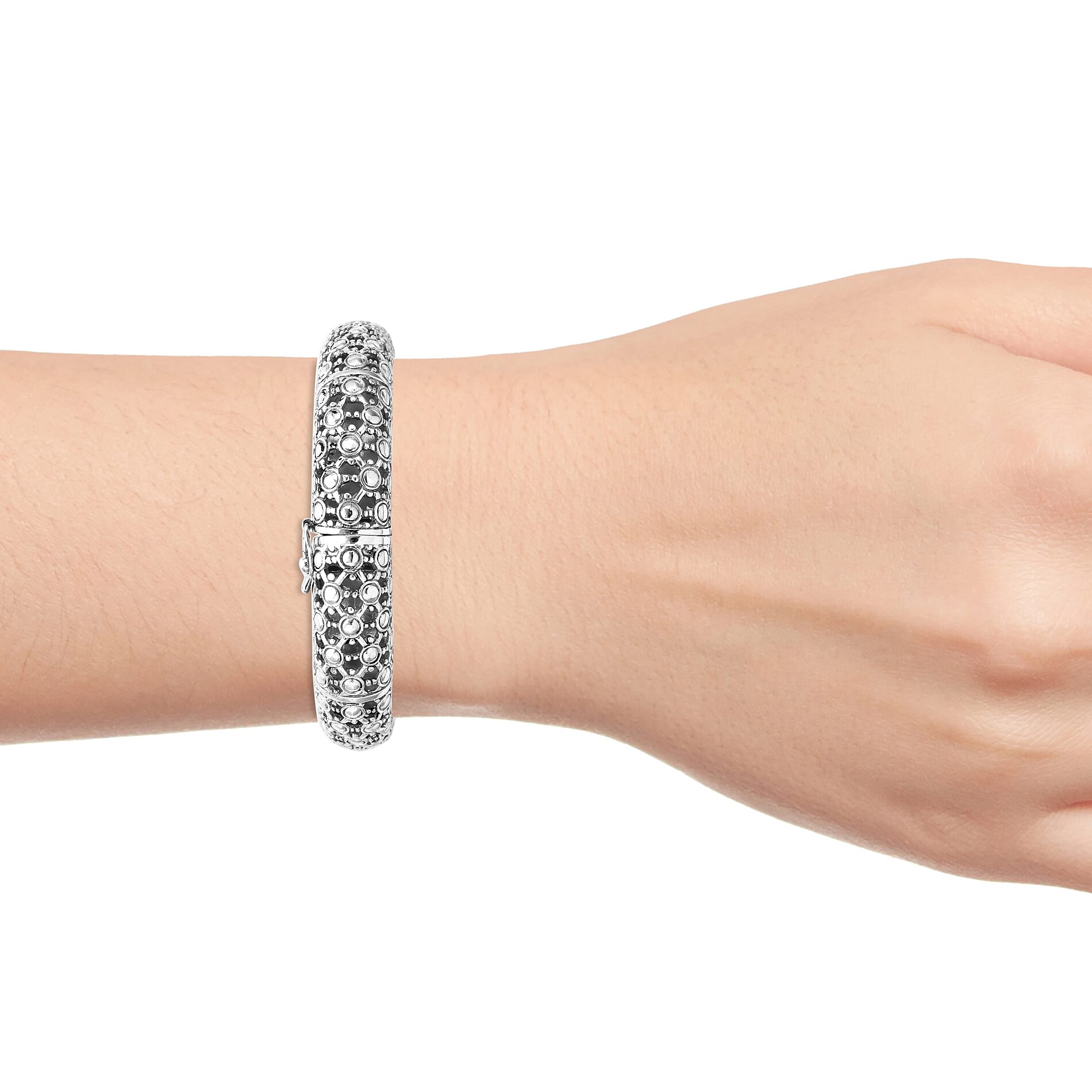 Royal Bali Collection - Sterling Silver Bangle (Size 7.50), Silver wt 87.13 Gms