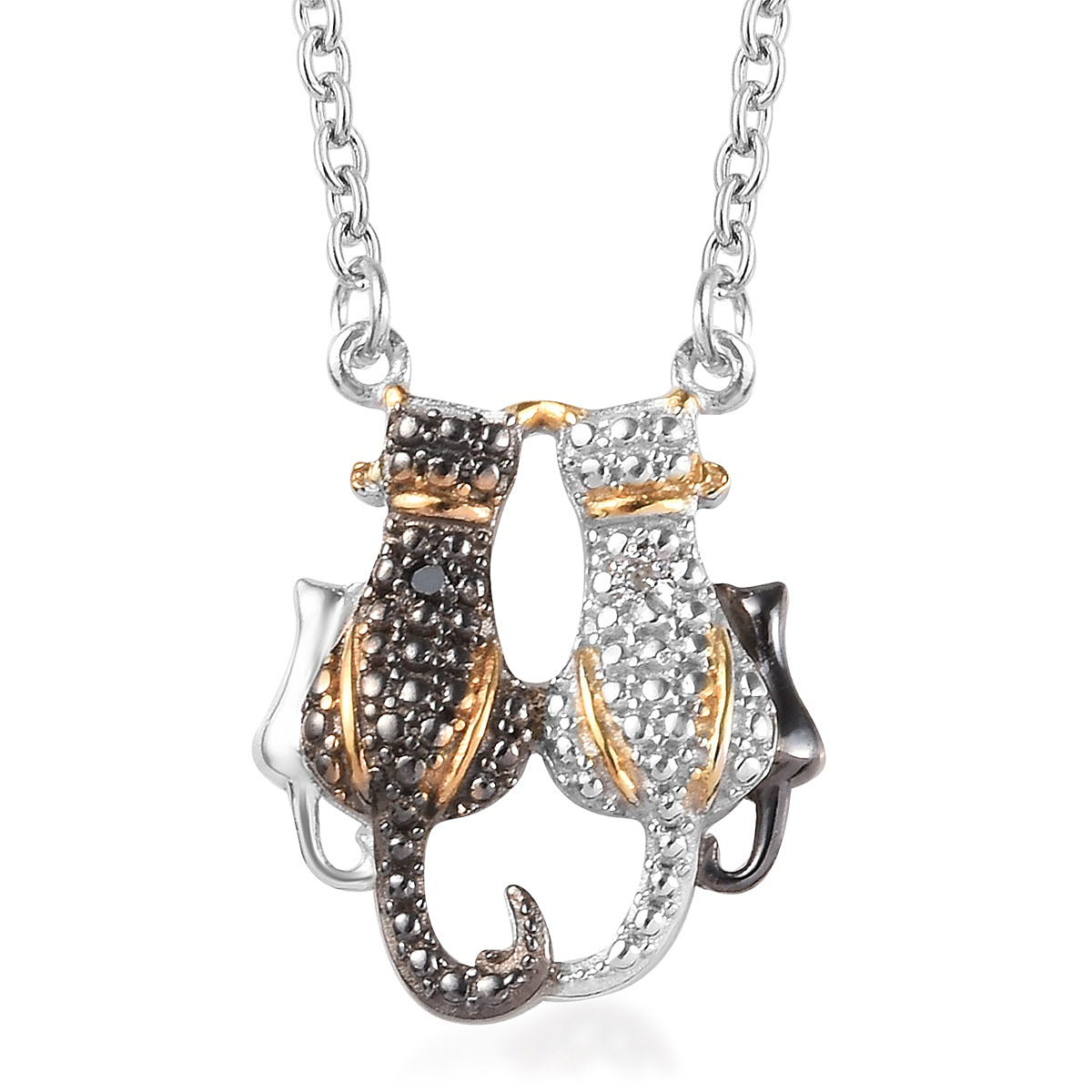 Genuine Diamond Cat Necklace Diamond cat charm on a... - Depop