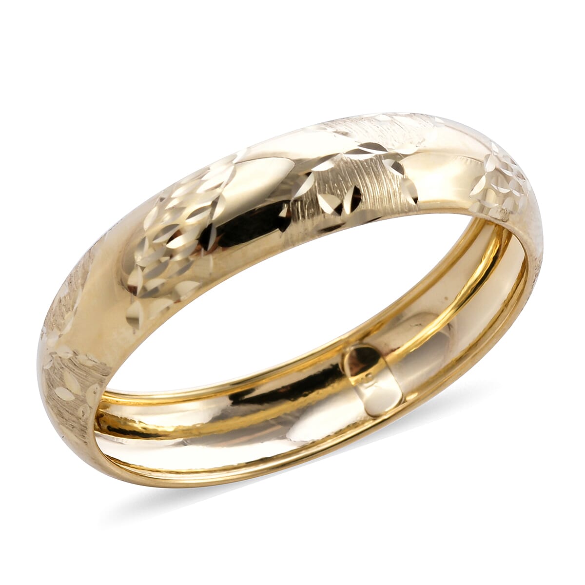 9K Yellow Gold Diamond Cut Band Ring