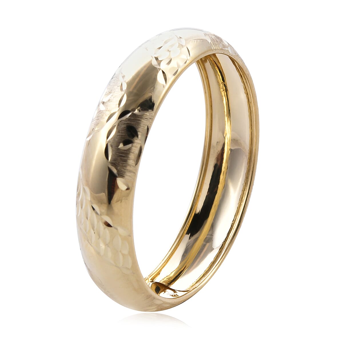 9K Yellow Gold Diamond Cut Band Ring