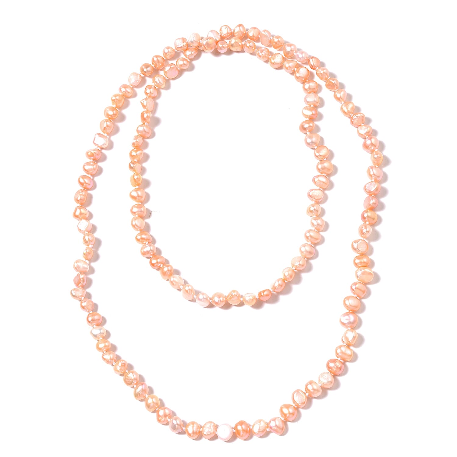 One Time Deal-Freshwater Peach Pearl Necklace (Size 36)