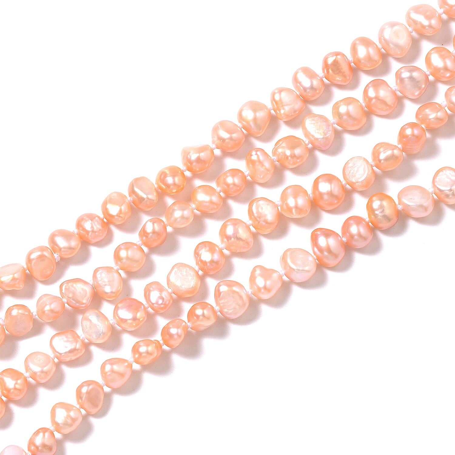 One Time Deal-Freshwater Peach Pearl Necklace (Size 36)