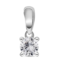 0.50 Ct Diamond Solitaire Pendant in 9K White Gold SGL Certified I3 GH