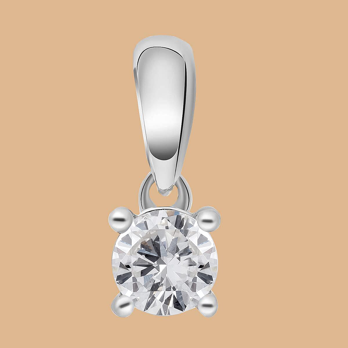 0.50 Ct Diamond Solitaire Pendant in 9K White Gold SGL Certified I3 GH