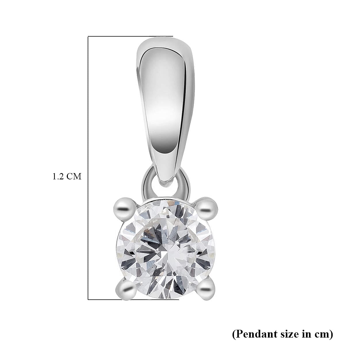 0.50 Ct Diamond Solitaire Pendant in 9K White Gold SGL Certified I3 GH