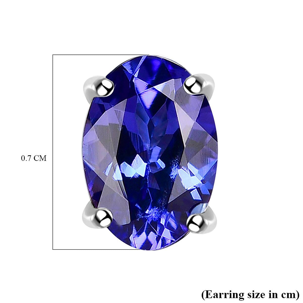 9K White Gold Tanzanite (Ovl) Stud Earrings (with Push Back) 1.26 Ct.