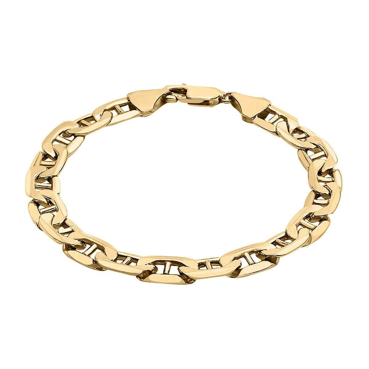 JCK Vegs Close Out- 9K Yellow Gold Rambo Bracelet (Size 8) with Lobster Lock, Gold wt 10.00 Gms