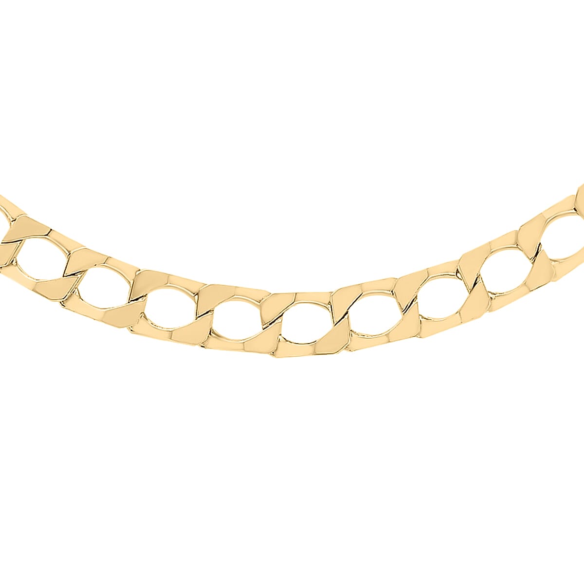 Hatton Garden Close Out 9K Yellow Gold Square Curb Necklace (Size 20) with Lobster Clasp, Gold wt 14.40 Gms.