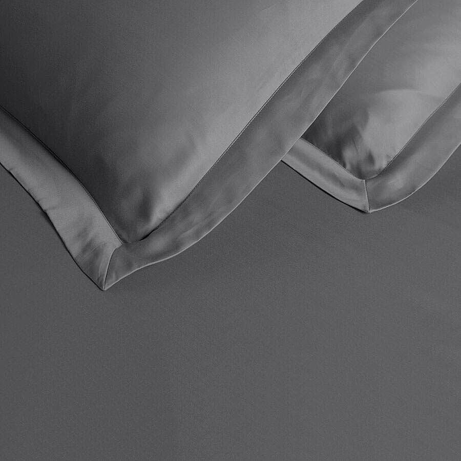 Set of 2 - 100% Bamboo Oxford Pillow Cases (Size 50x75cm) - Dark Grey