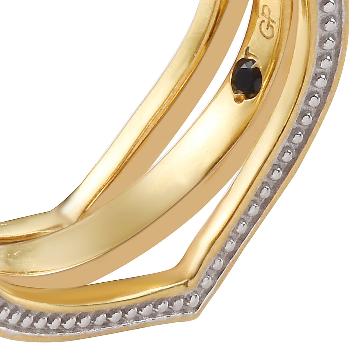 GP - Masoala Sapphire (Rnd), Natural Cambodian Zircon and Blue Sapphire Reveal Ring in 14K Gold Overlay Sterling Silver 2.65 Ct, Silver wt 8.37 Gms