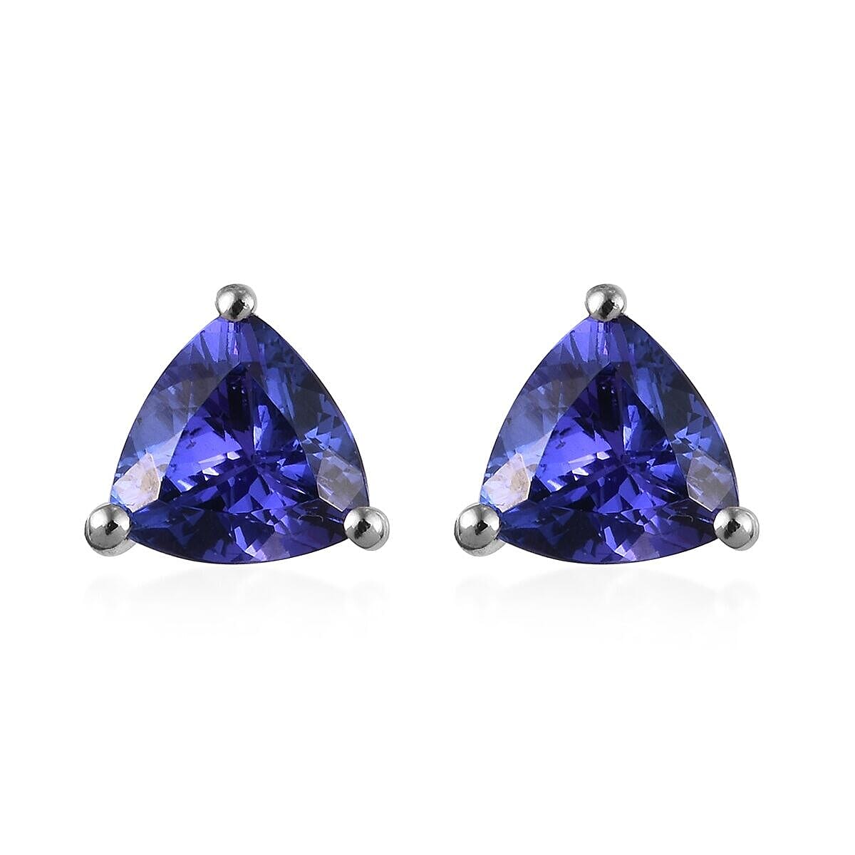 RHAPSODY 950 Platinum AAAA Tanzanite (Trl) Stud Earrings (with Screw Back) 1.15 Ct.