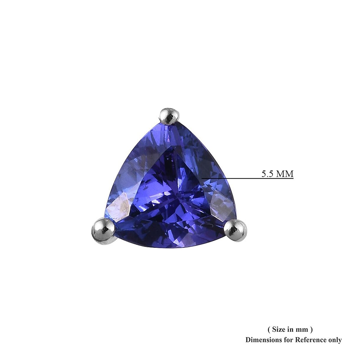 RHAPSODY 950 Platinum AAAA Tanzanite (Trl) Stud Earrings (with Screw Back) 1.15 Ct.