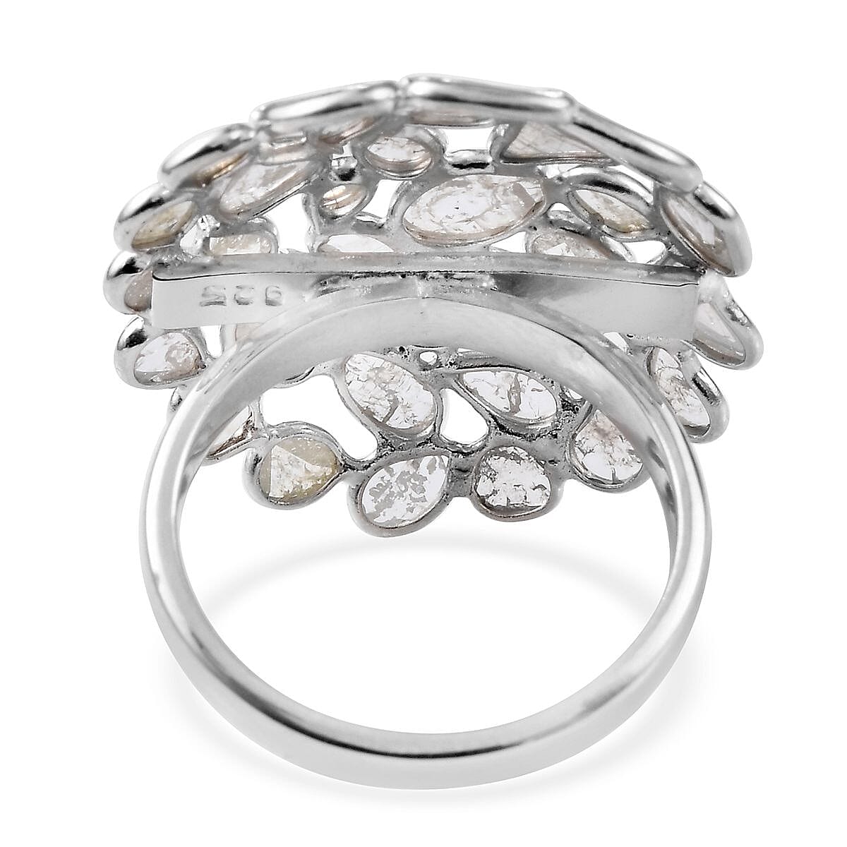 Artisan Crafted Polki Diamond Ring in Platinum Overlay Sterling Silver 2.00  Ct.