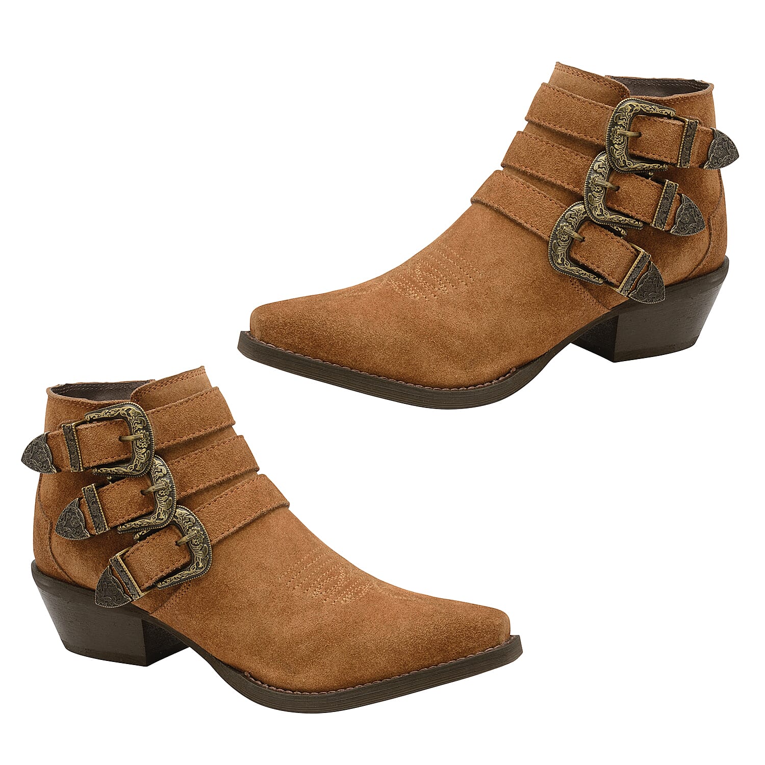 Ravel Tan Colville Suede Ankle Leather Boots (Size 3)