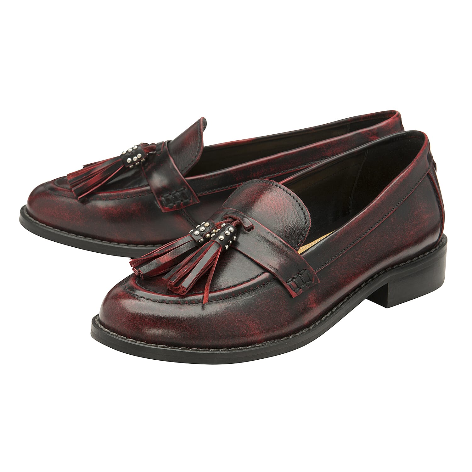 Ravel Bordo Levin Patent Leather Low Heel Loafers (Size 3)