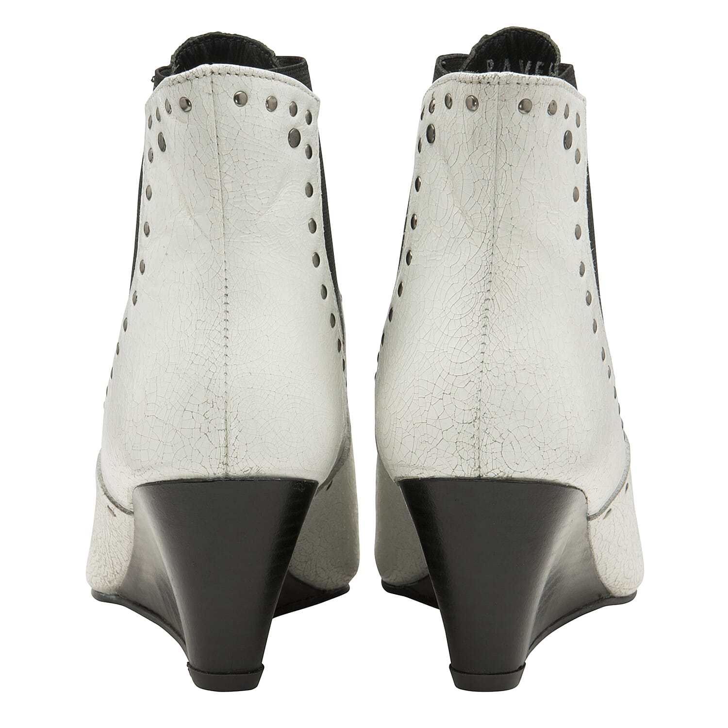 Ravel White Reefton Leather Wedge Ankle  Boots (Size 3)