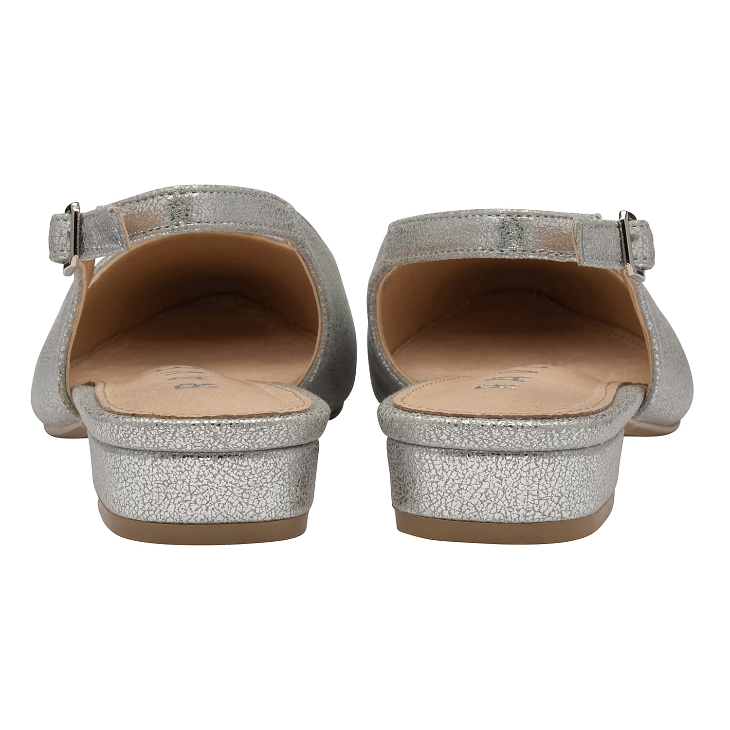 Ravel Silver Highlands Slingback Leather Ballet Flats (Size 3)